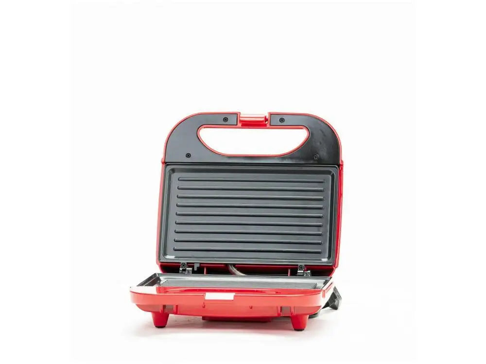Red 750W 2-Slice Grill and Sandwich Maker 110V Nonstick Plates Safety Lock