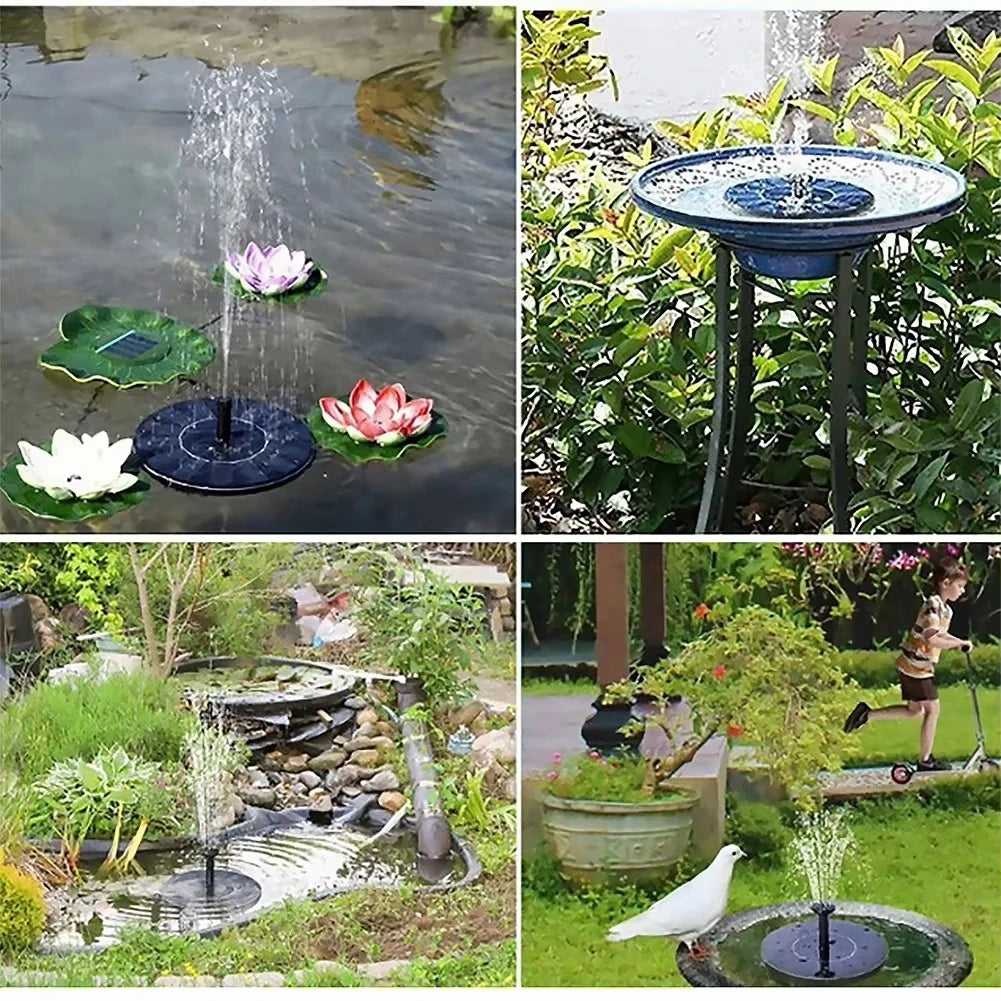 Floating Solar Fountain Pump for Bird Baths & Ponds – 4 Nozzles, Solar-Powered Garden & Pool Water Feature