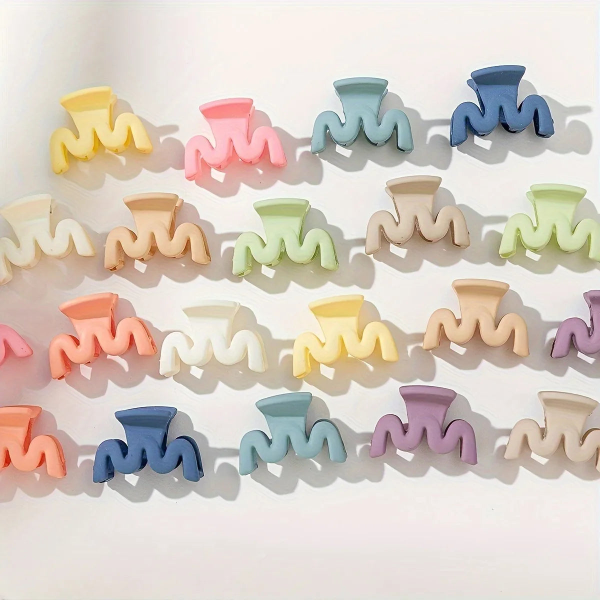 20-Pack Matte Hollow Hair Claw Clips, Solid Candy Colors Rectangular Barrettes for Women