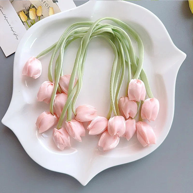 20-Pack Artificial Tulip Flower Hair Clips – DIY Hair Accessories & Headband Embellishments