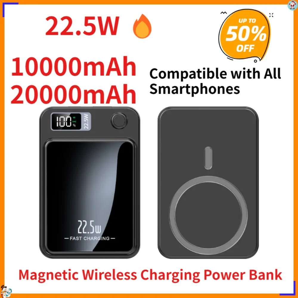 22.5W Magnetic Wireless Power Bank — 10,000/20,000mAh USB-C PD & QC with LED Display