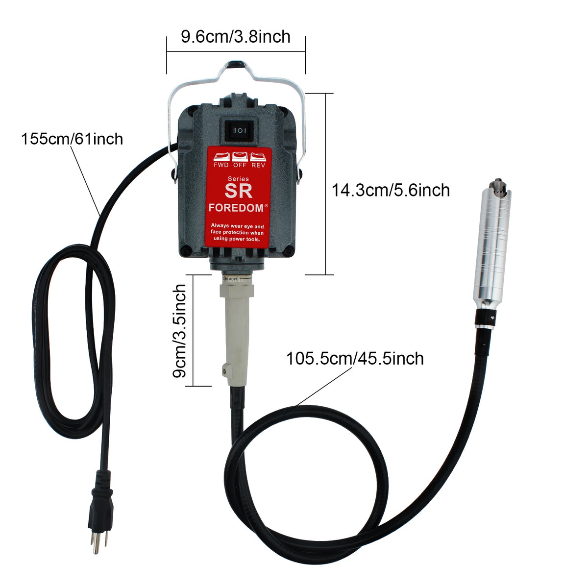 SR Hanging Flex Shaft Rotary Tool 230W with Stepless Foot Pedal – Rotary Carver for Engraving, Polishing & Buffing