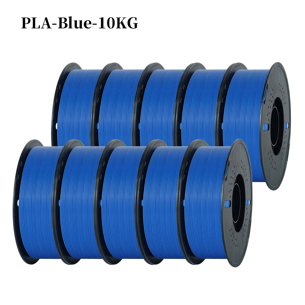 PLA and PETG 3D Printer Filament 10-Roll Pack — 1.75mm, 1kg (2.2 lb) Each — 10 kg (22 lb) Total, Assorted Colors, Eco-Friendly