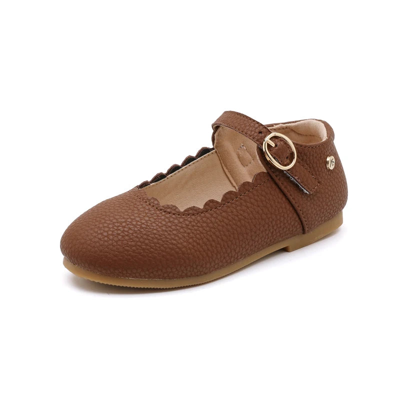 Kids Leather Mary Jane Shoes – Toddler Girls & Boys Slip-On Princess Flats, Oxford School Shoes, Sizes 21–37 (13–22.5 cm / 5.12–8.86 in)