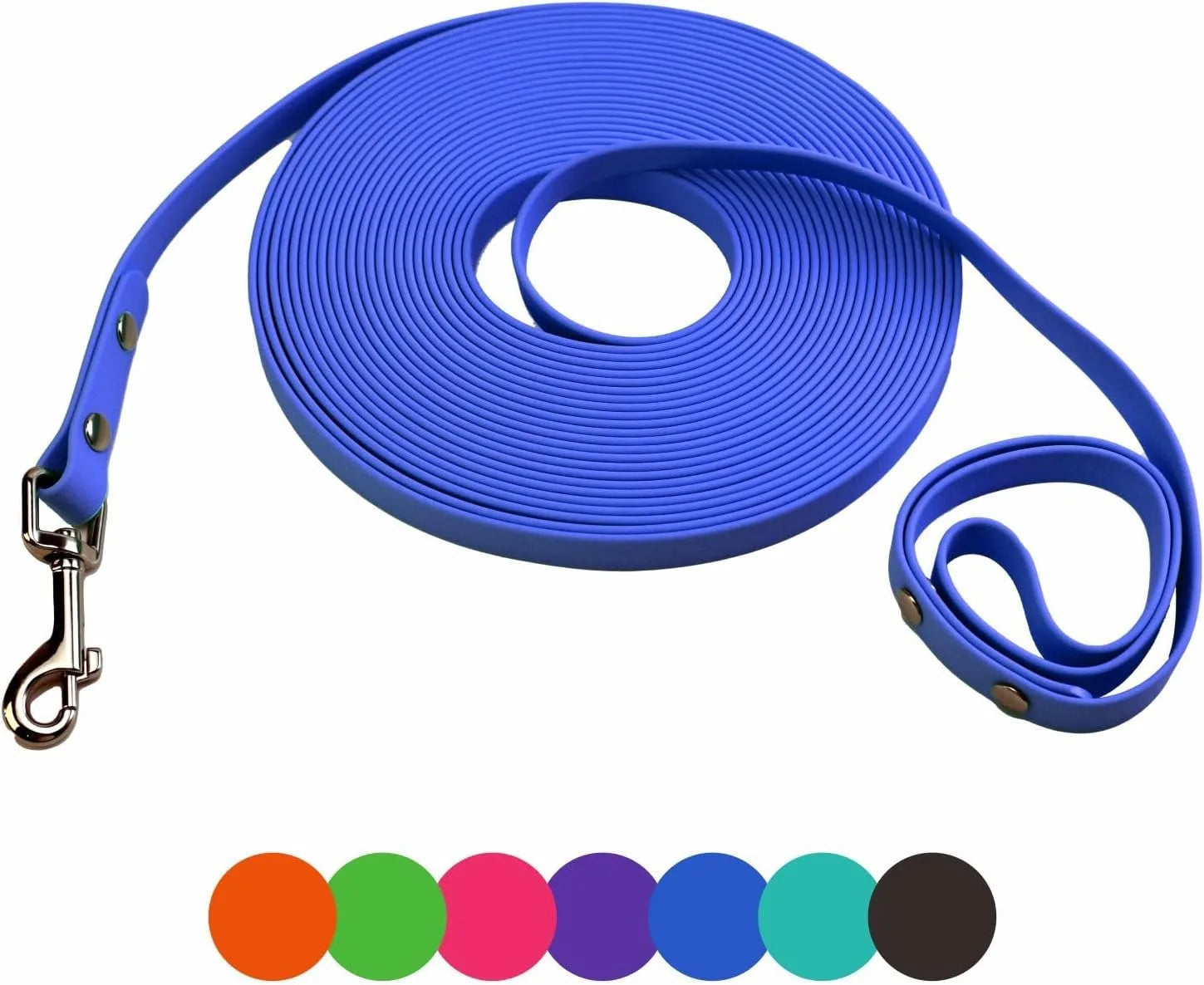 Waterproof PVC Dog Long Leash – Durable Easy-Clean Training & Recall Lead for Small to Large Dogs, 10 ft (3 m), 16 ft (5 m), 33 ft (10 m), 50 ft (15 m)