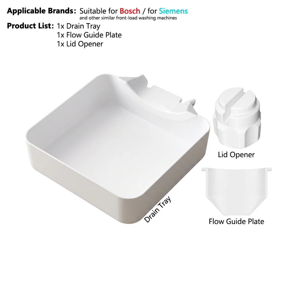 Washing Machine Drain Pan Front-Load Washer Water Catcher Tray Filter Cleaning Spill Protector