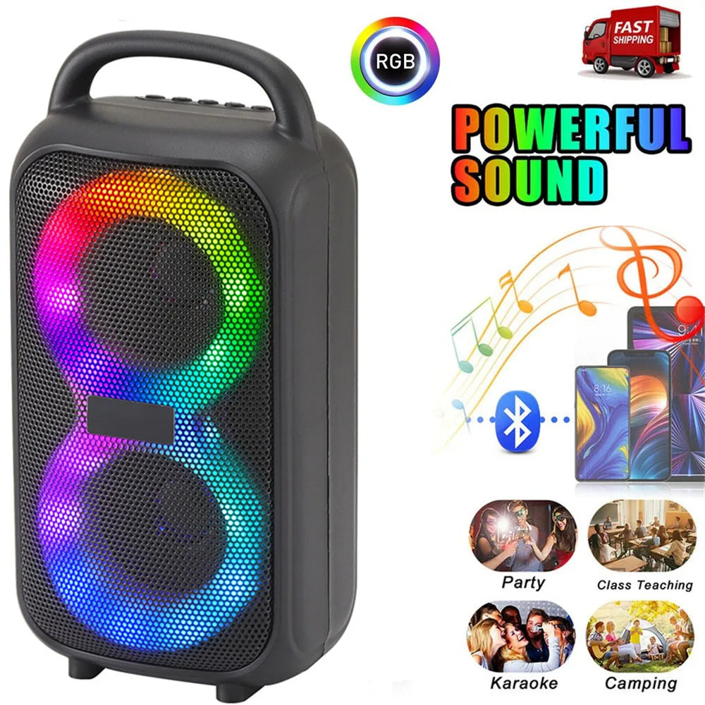 1000W Bluetooth Party Speaker Portable TWS Boombox Dual 3-Inch Speakers USB TF FM Rechargeable