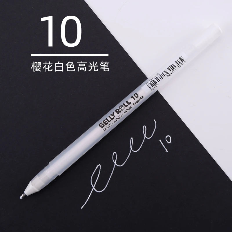 White Opaque Gel Pens 3-Pack – Fine 0.5mm, Medium 0.8mm, Bold 1.0mm for Journaling, Art & Drawing