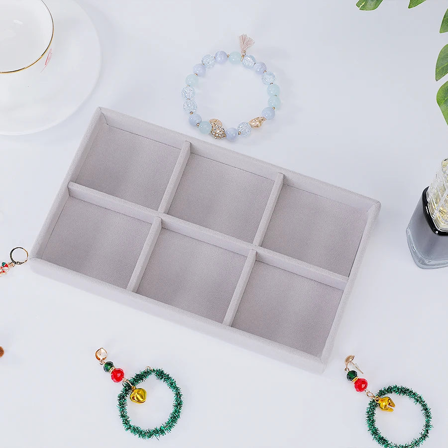 Flocking Velvet Jewelry Tray - Jewelry Organizer Insert 21.3 x 12.5 x 2.5 cm (8.4 x 4.9 x 1 in)