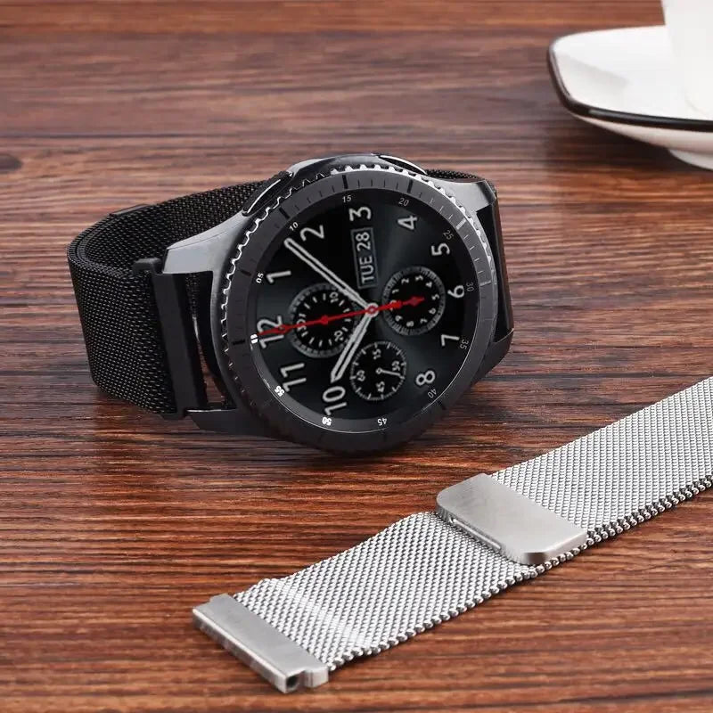 Stainless Steel Magnetic Milanese Loop Watch Band – 18/20/22mm Replacement for Smartwatches