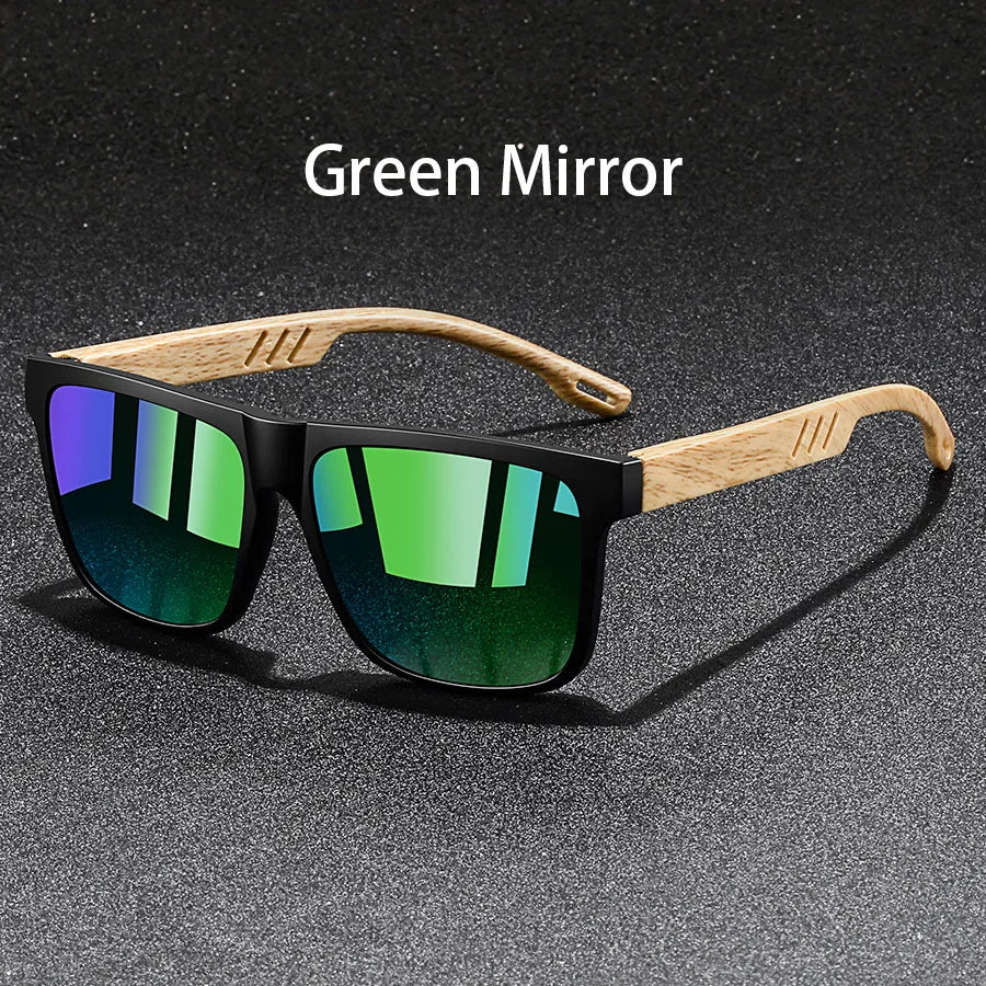 Vintage Square Frame Sunglasses for Men & Women - UV400 Mirror Lens Unisex Driving & Fishing Eyewear