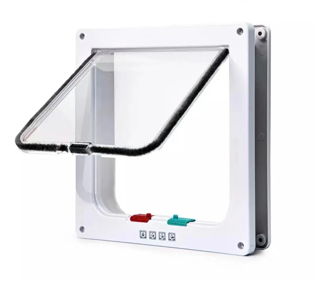 Weatherproof 4-Way Locking Cat Door Pet Flap – Up to 20 lb (9 kg) | For Interior Doors, Cabinets & Garage (4 Sizes)