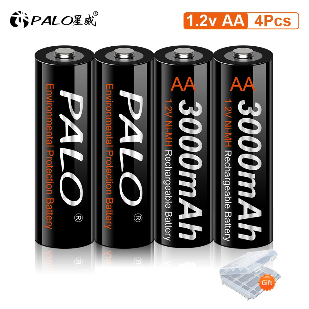 AA Ni-MH Rechargeable Battery 1.2V 3000mAh Low Self-Discharge Pre-Charged for Cameras and Electronics