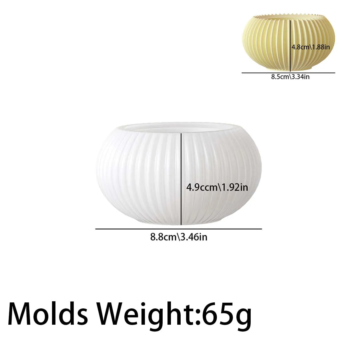 Round Striped Silicone Mold for Candle Jars, Resin & Plaster Flowerpots - DIY Casting Mold for Home Decor