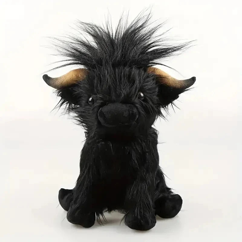 Highland Cow Plush Toy 12 in (30 cm) Soft Stuffed Animal for Kids & Adults - PP Cotton Filled, Multicolor
