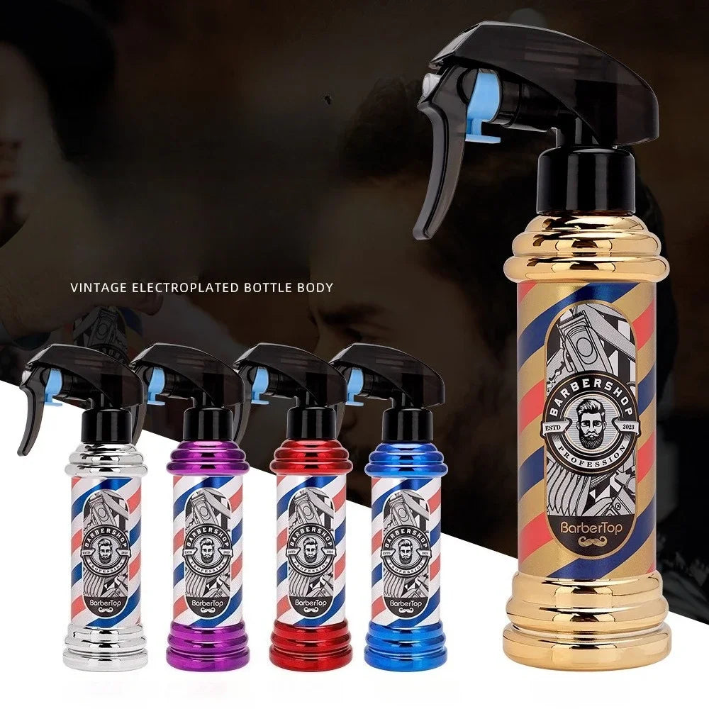 300ml Retro Mist Spray Bottle - Refillable Hairdressing Mister for Barber Salon & Home