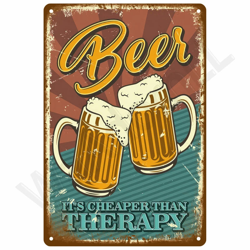 Retro Metal Wall Sign 20 x 30 cm (7.8 x 11.8 in) Vintage Tin Bedroom Wall Art