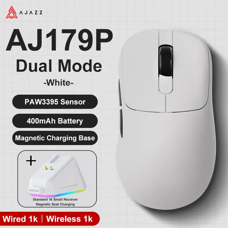 Wireless Gaming Mouse 2.4GHz & Bluetooth - Right-Hand Ergonomic, 26,000 DPI Optical Sensor, Battery Powered