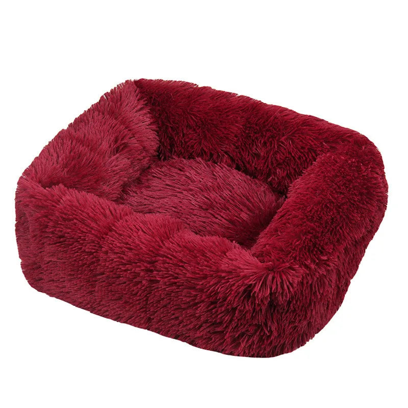 Luxury Plush Square Dog Bed Calming Washable Pet Mat for Small Medium Large Dogs (XS S M L)