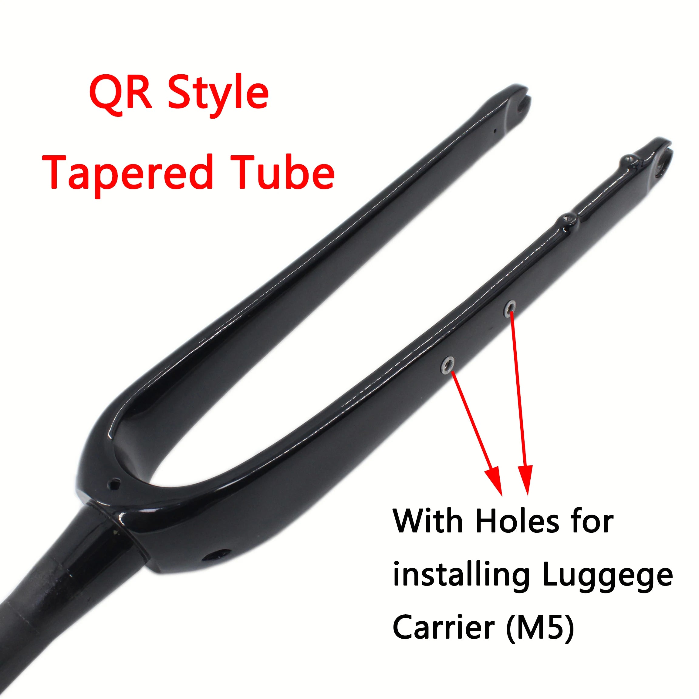 700C Full Carbon Gravel & Cyclocross Road Bike Fork — Flat Mount Disc Brake, Rack/Fender Mount, Tapered or Straight Steerer