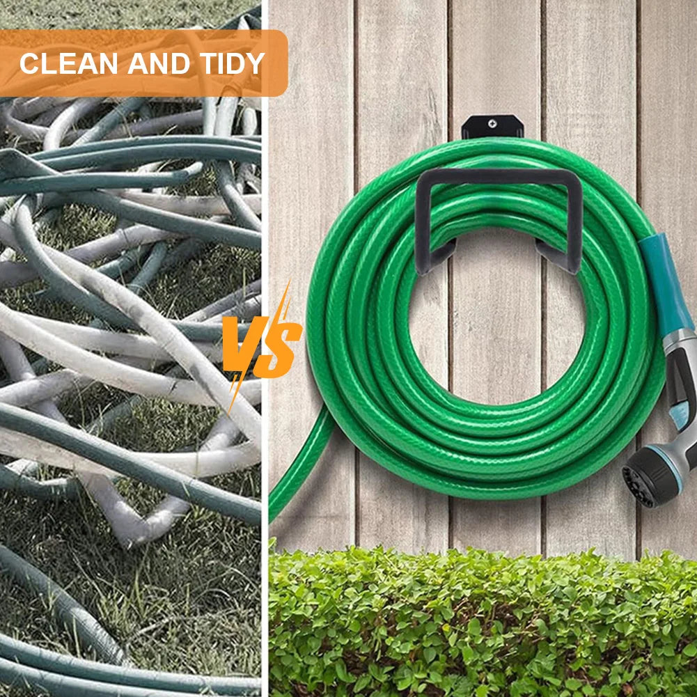 1/2-Pack Heavy Duty Wall Mount Hose Holder - Metal Hanger with Anti-Slip Foam for Garden, Air & Garage