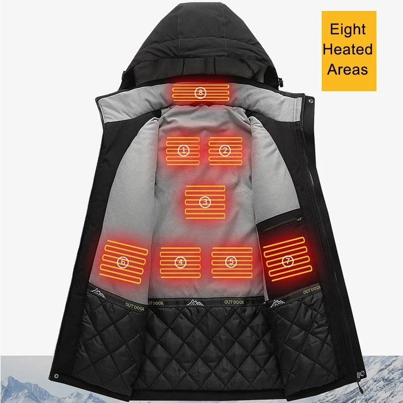 USB Heated Jacket - 11-Zone Rechargeable Electric Winter Coat for Men & Women, Thermal Outdoor Heating Jacket