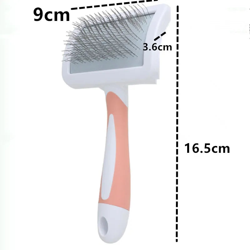 Stainless Steel Pet Grooming Brush for Dogs & Cats – Massage Hair Remover with Soft Handle