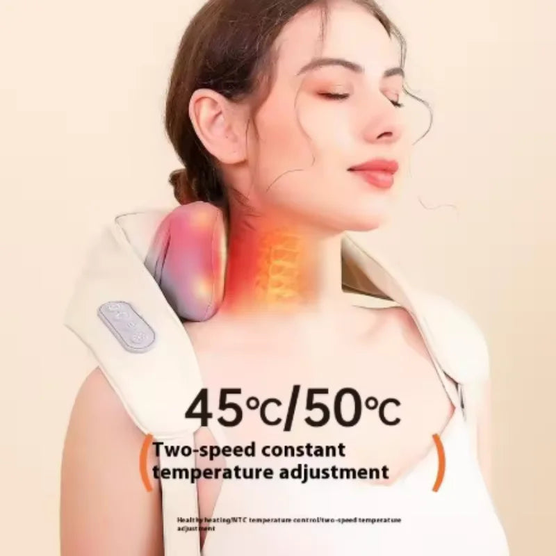Portable Electric Neck & Shoulder Massager with Hot Compress for Muscle Pain Relief