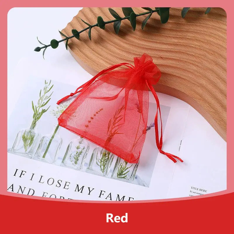 100-Pack Organza Drawstring Bags Assorted Sizes (7x9, 9x12, 10x15, 13x18 cm / 2.8x3.5, 3.5x4.7, 3.9x5.9, 5.1x7.1 in) - Jewelry & Gift Pouches for Wedding Party
