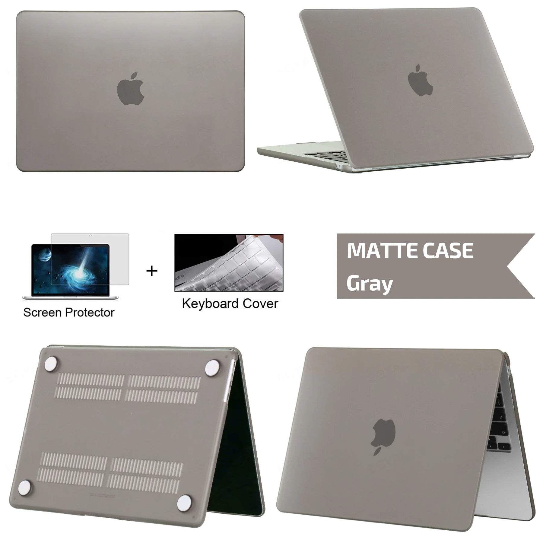 Hard Shell Protective Laptop Case for MacBook Air & Pro 13/13.6/14/16 Inch – PVC Snap-On Cover with Keyboard Cover & Screen Protector