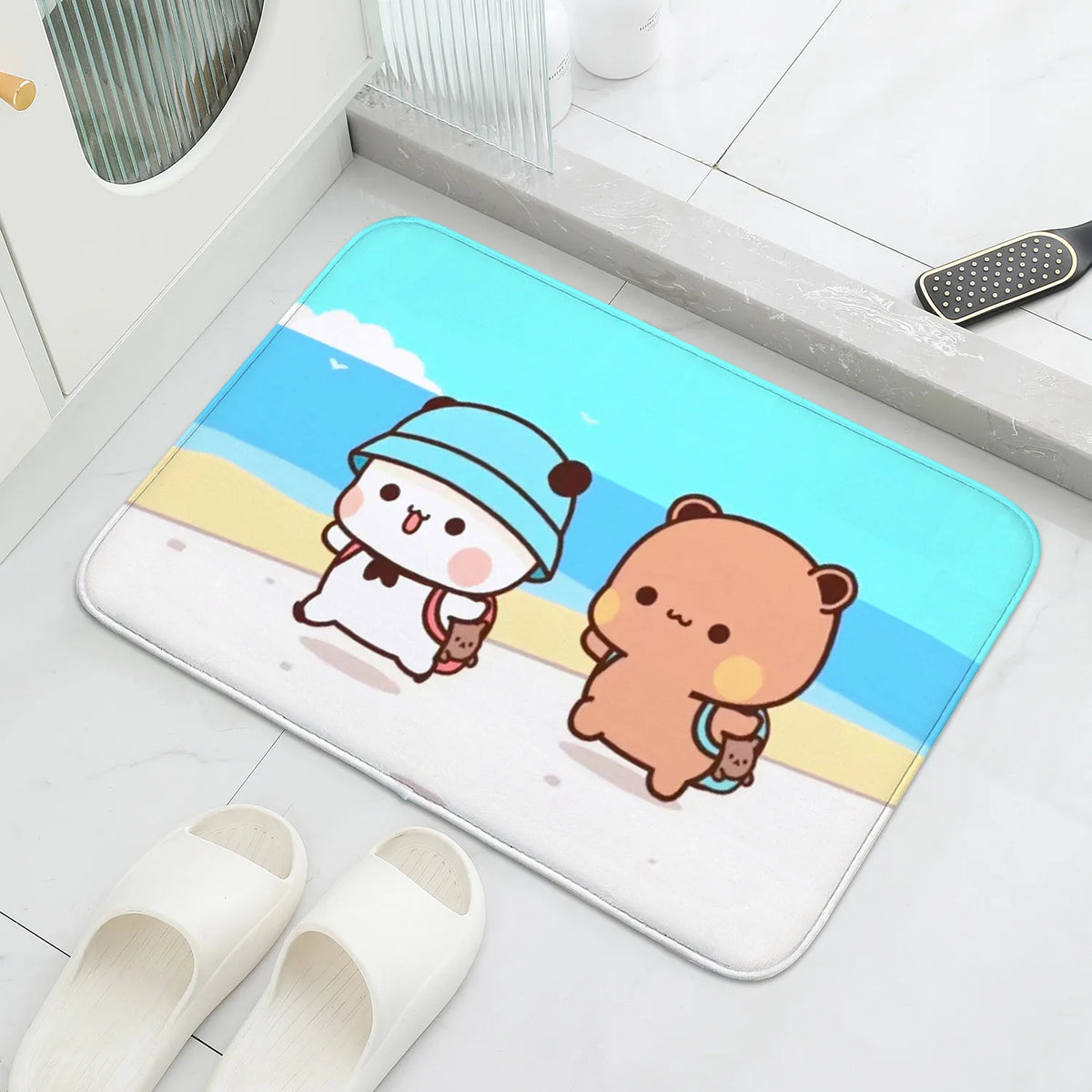 Cute Cartoon Welcome Mat Non-Slip Memory Foam Doormat – Waterproof Anti-Bacterial Floor Rug for Door, Bathroom, Bedroom (30×50 / 40×60 / 50×80 cm | 11.8×19.7 / 15.7×23.6 / 19.7×31.5 in)