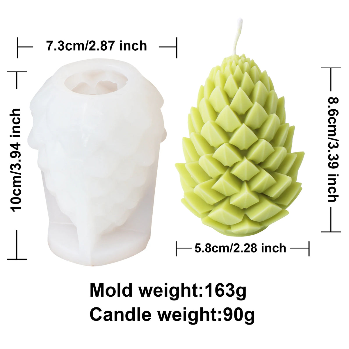 DIY Pinecone & Acorn Silicone Mold - Reusable Candle, Soap, Resin & Cake Baking Mold for Home Decor Crafts