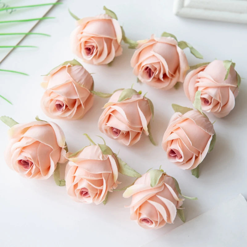 Silk Rose Head Artificial Flowers - 5 or 10-Pack for Wedding & Home Decor, DIY Garland and Flower Wall