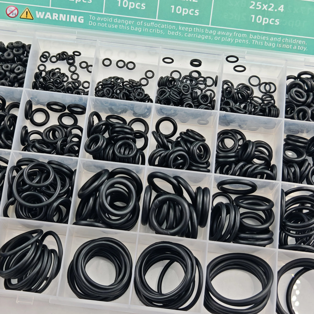 1020-Piece Nitrile O-Ring Repair Kit — Boxed Sealing Ring Assortment