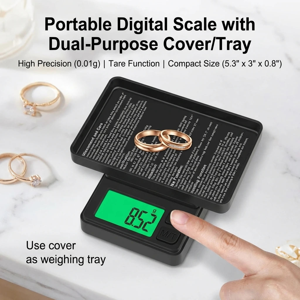 Portable Digital Pocket Scale 1000g/0.01g (2.2 lb) Backlit LCD Mini Jewelry & Food Precision Scale