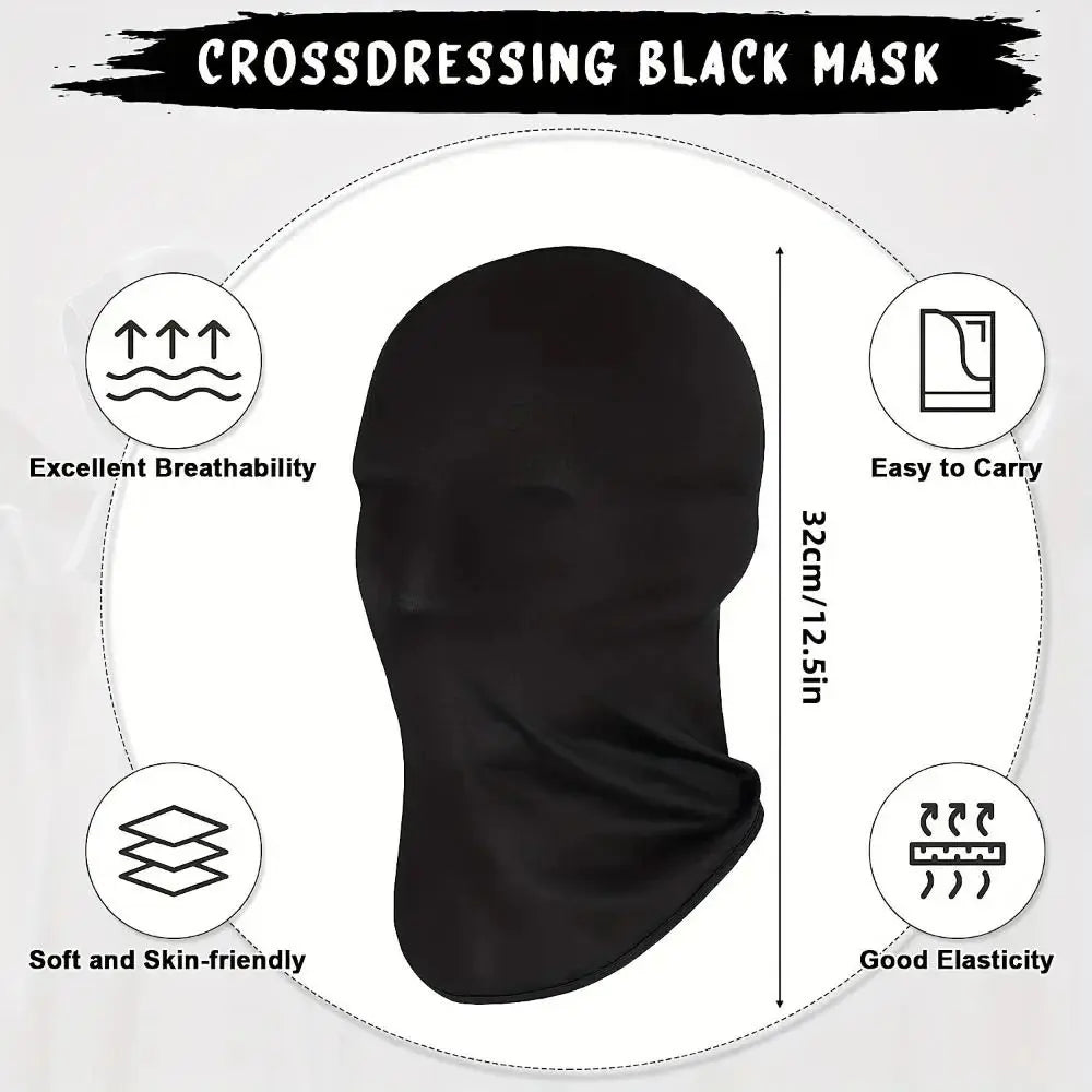 2-Pack Breathable Hooded Spandex Full-Face Masks for Adults – Cosplay, Halloween, Party, Carnival