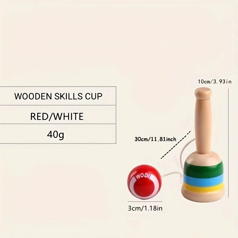 Montessori Wooden Cup-and-Ball Toy – Throw & Catch Skill Game for Kids, Hand-Eye Coordination Educational Toy Ages 3+