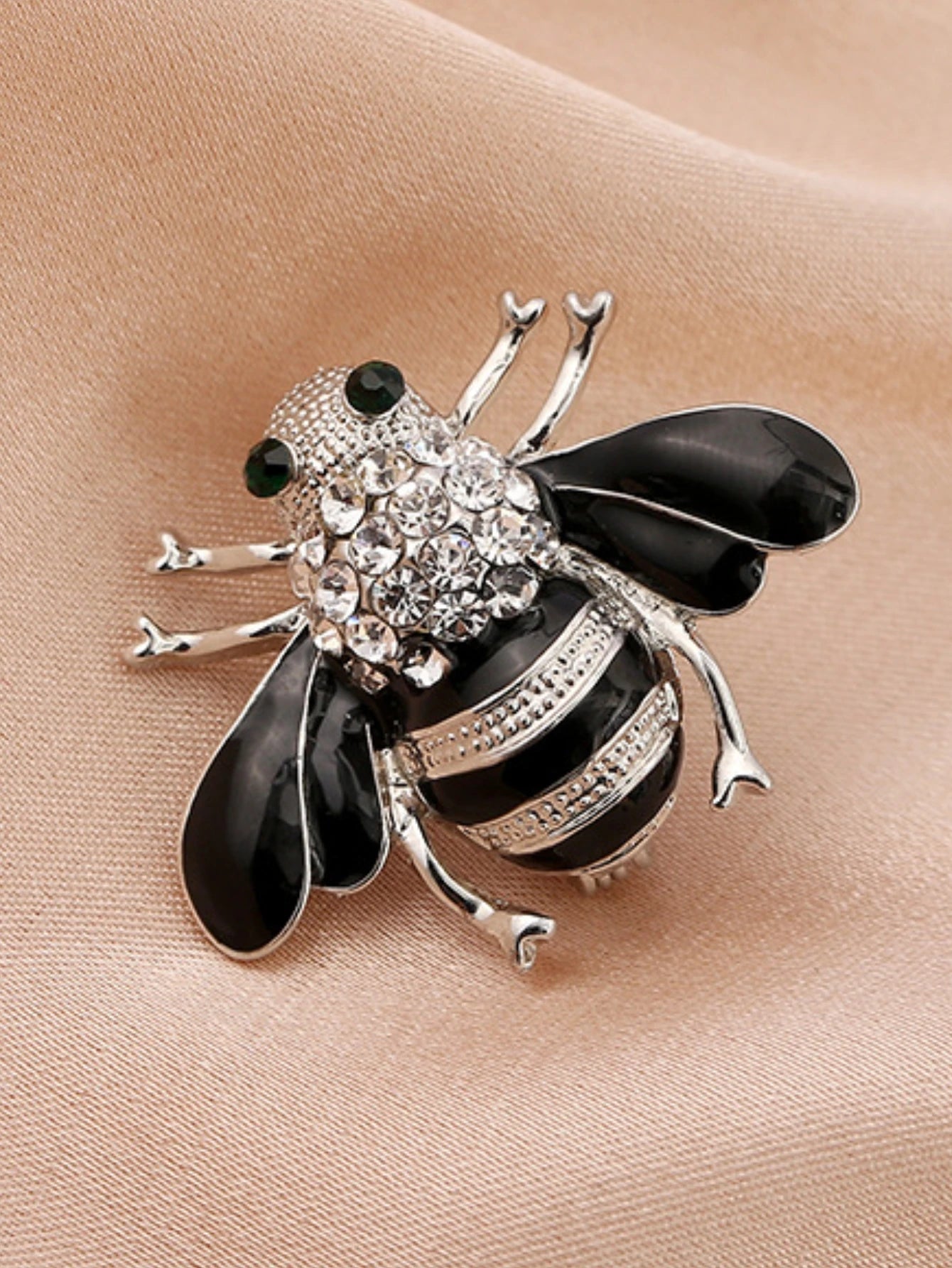 Women’s Bee Brooch Pin with Imitation Pearls & Rhinestones – Fashion Zinc Alloy Brooch for Parties, Weddings & Gifts (1-Pack)