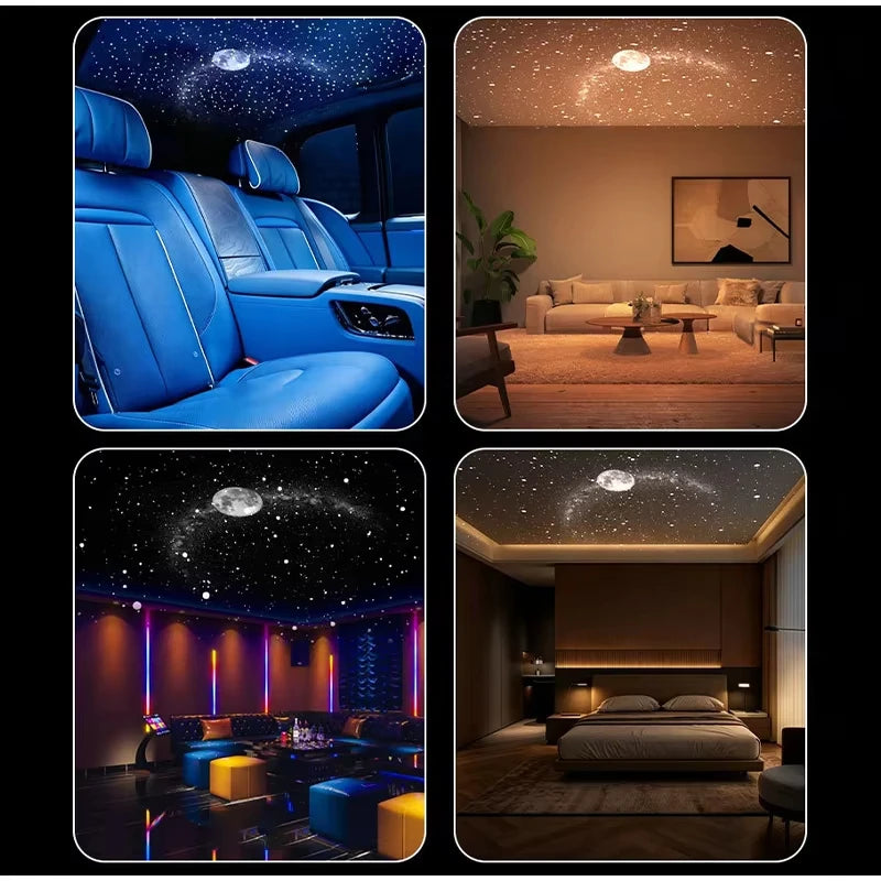 USB Starry Sky Galaxy Projector Lamp – 360° Adjustable Night Light for Bedroom, Home & Car