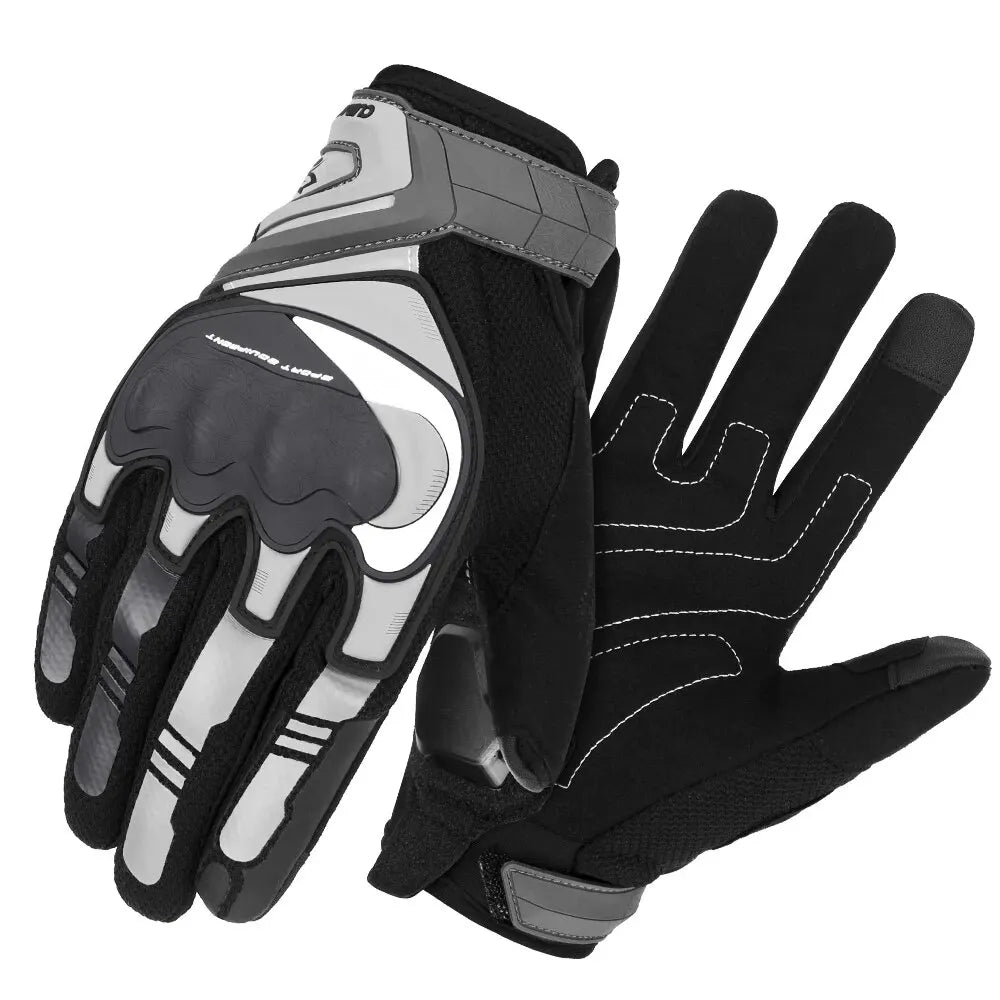 Reflective Full-Finger Motorcycle Gloves — Touchscreen, Anti-Slip, Knuckle Protection