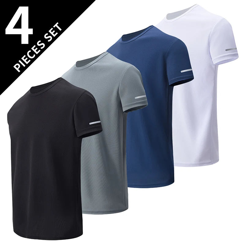 Men's Gradient Quick-Dry Sports T-Shirt Short Sleeve - Running & Fitness Casual Tee