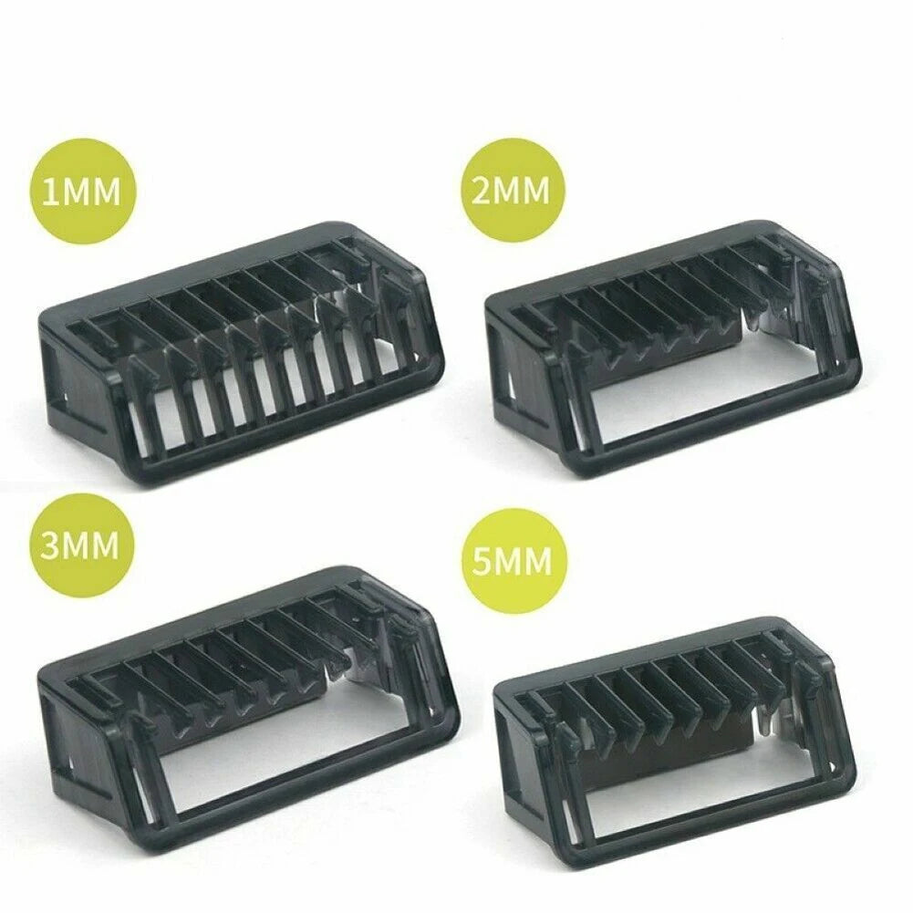FanzyMarket replacement trimmer guide combs in 1, 2, 3, and 5mm for one-blade electric shavers, ideal for beard and face grooming.