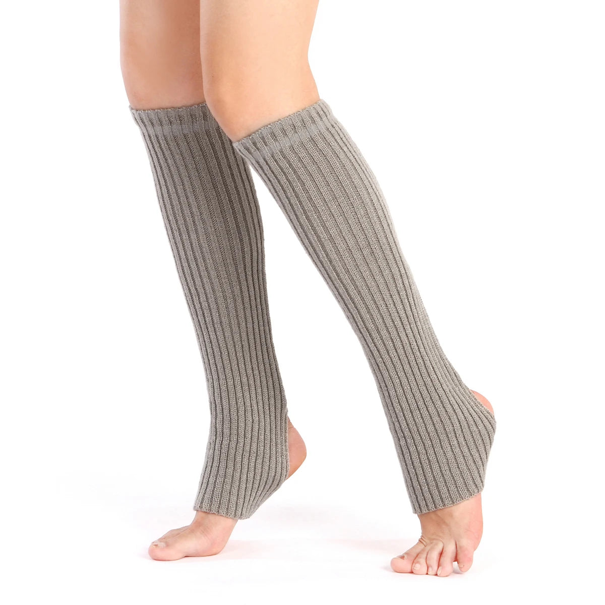 Pair of black women's knitted leg warmers, 50 cm, winter crochet boot cuffs for dance and sports by FanzyMarket