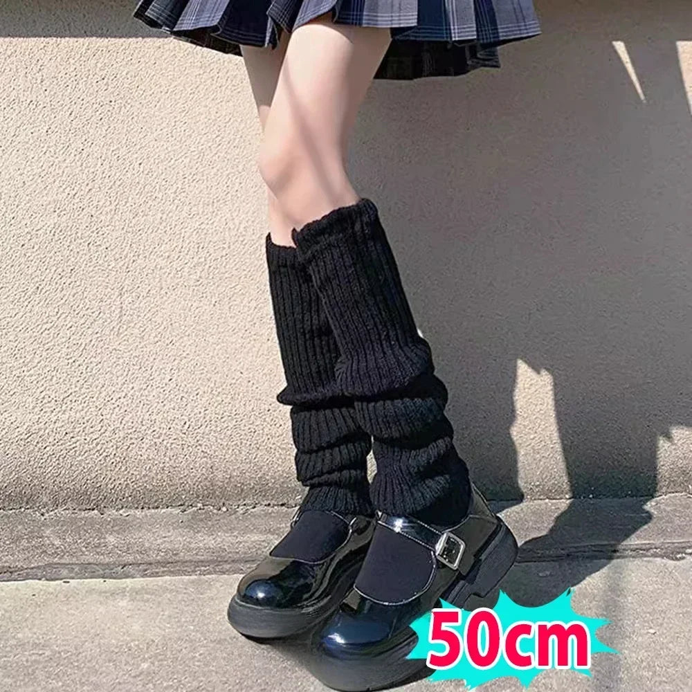 White and black Y2K fluffy knit leg warmers for women, gothic Lolita arm and boot covers in various lengths, fanzymarket accessories.