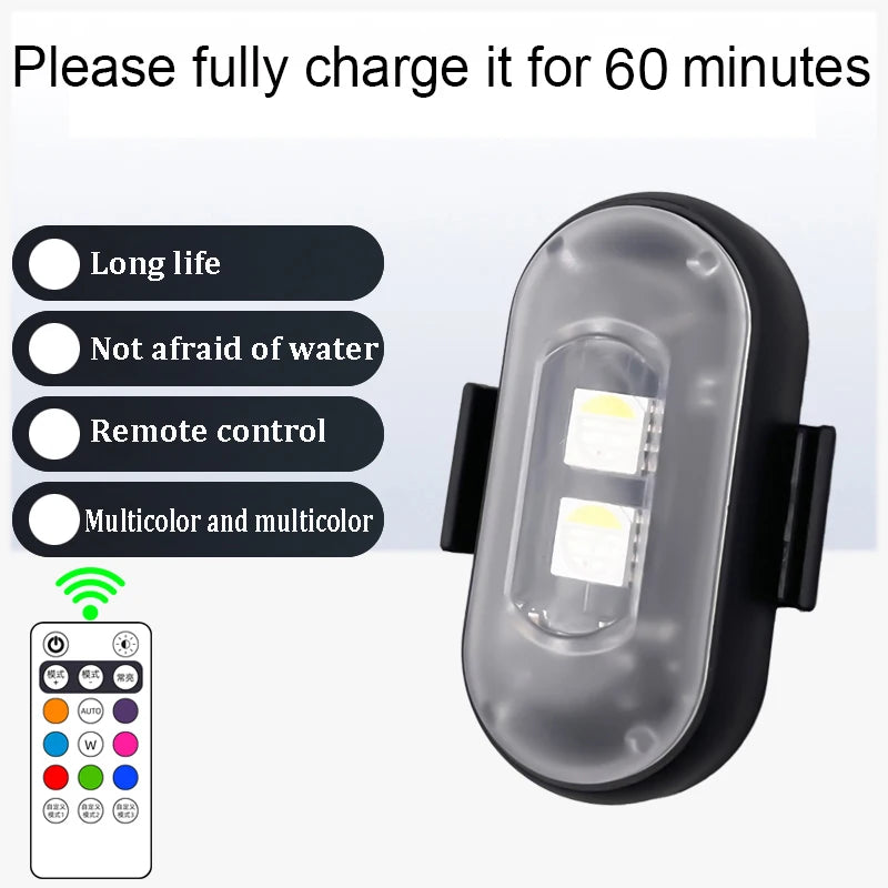 Set of 4/10 rechargeable wireless LED warning lights for cars with remote control, colorful decorative atmosphere lamps by FanzyMarket.