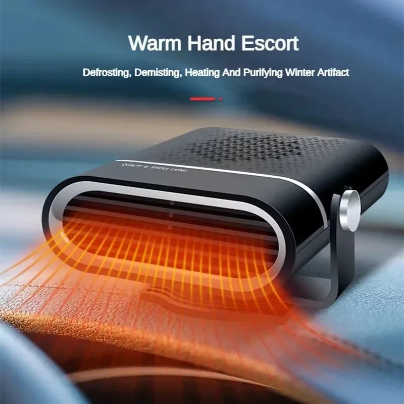 FanzyMarket portable 12V/24V car heater with black exterior, designed for fast windshield defrosting and automotive defogging.