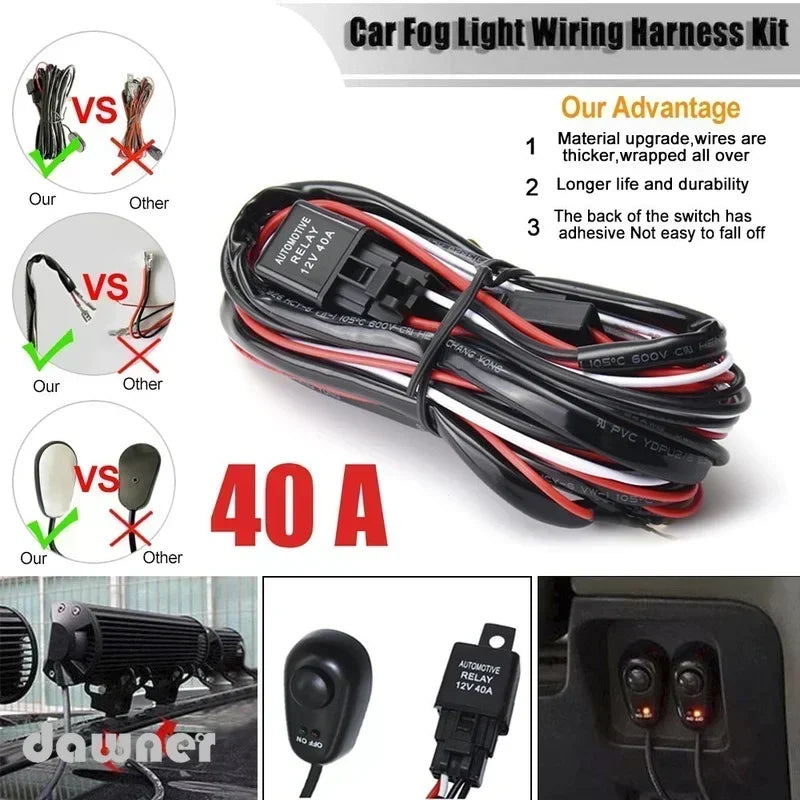 Two FanzyMarket 7-inch LED light bars, 120W waterproof flood/spot off-road driving lights for trucks, SUVs, ATVs, and boats.