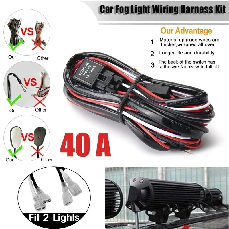 Pair of 7-inch FanzyMarket LED light bars, 120W each, waterproof flood and spot lights for off-road trucks, SUVs, ATVs, and boats.