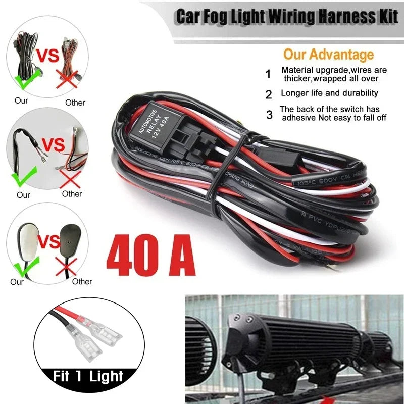 Two 7-inch FanzyMarket LED light bars, waterproof 60-500W flood and spot beams for off-road trucks, SUVs, and boats.