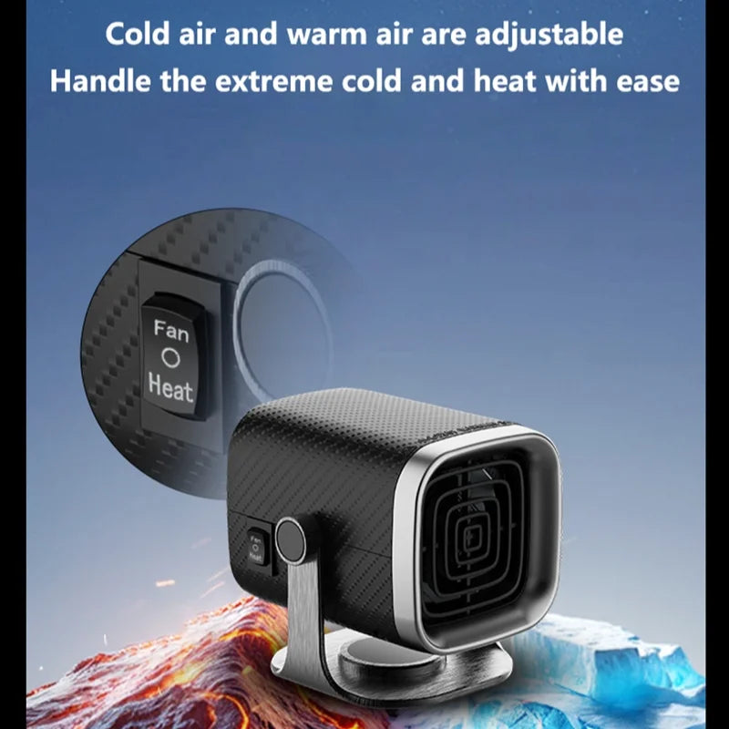FanzyMarket 12V/24V car electric heater and cooling fan for windshield defogger and defroster, black auto and moto electronic device